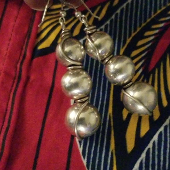 Silver Handmade boho drop earrings - Picture 4 of 4